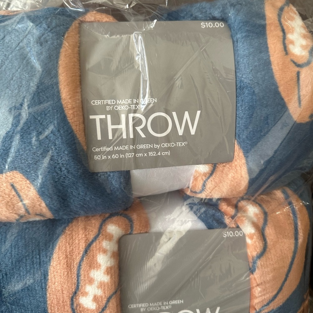 Set of 2 football Throw Blankets